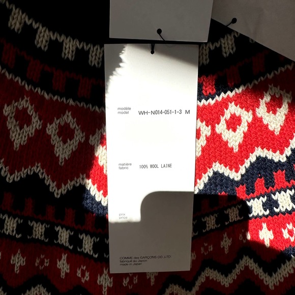 $1000 Junya Watanabe Wool Fair Isle Sweater [New] - Picture 5 of 6